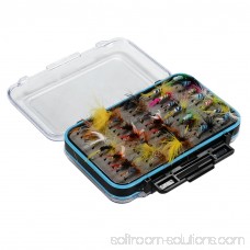 64Pcs Fishing Flies Kit Dry Flies Bass Salmon Trouts Flies Nymph and Streamer Fly Waterproof Fly Box for Trout Fly Fishing Flies